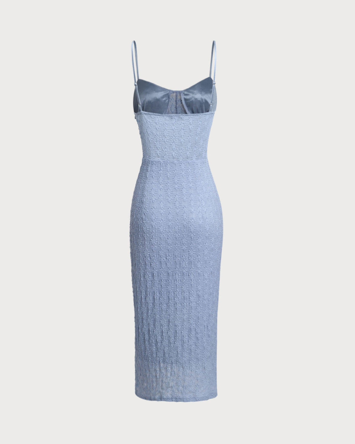 Sueña™ Mavi Dantel Slip Vücuda Oturan Midi Elbise