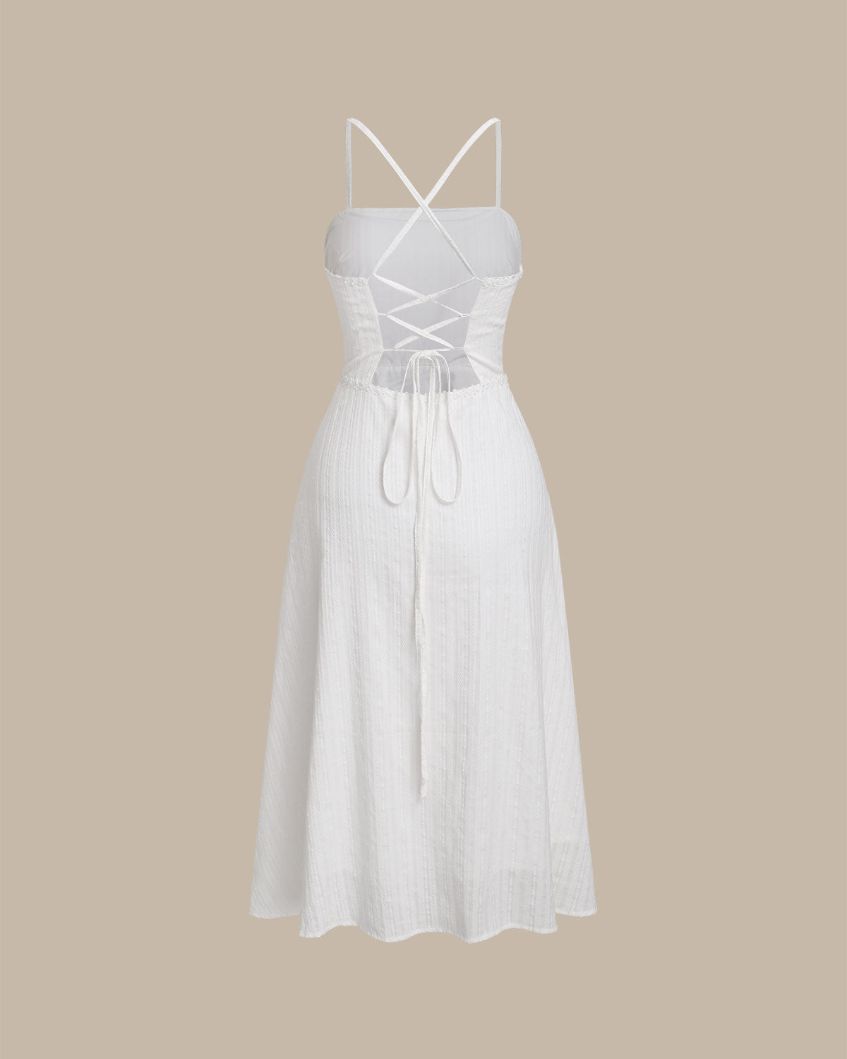 Sueña™ Beyaz Cepli A Kesim Slip Midi Elbise
