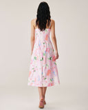 Sueña™ Pembe Çiçekli Slip Midi Elbise