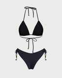 Sueña™ Siyah Boyundan Bağlamalı Üçgen Bikini Takımı