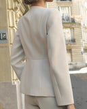 Kayısı Düğmeli Cep Blazer