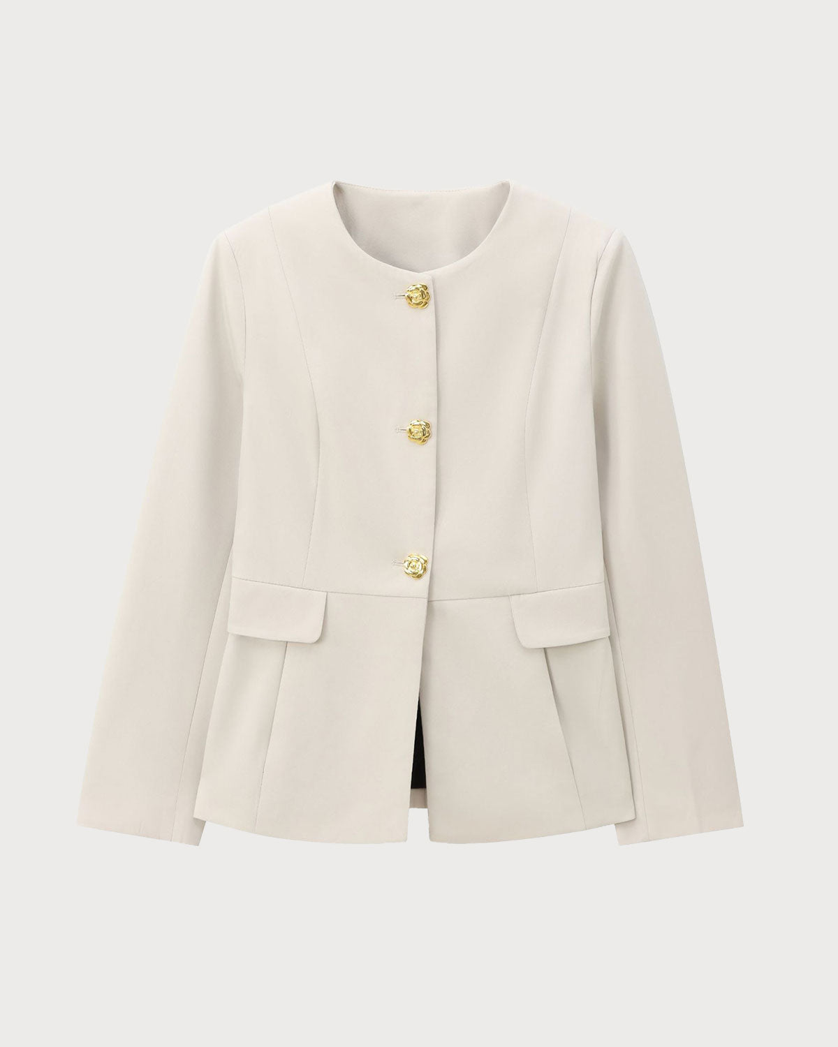 Kayısı Düğmeli Cep Blazer