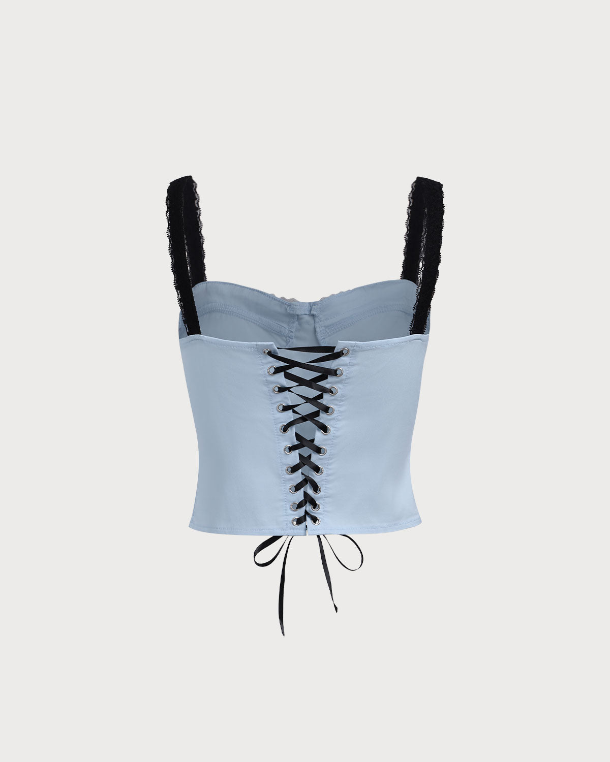 Sueña™ Mavi Kalp Yaka Crop Top