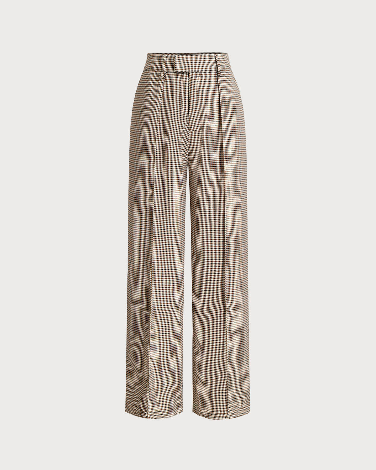 Sueña™ Kahverengi Ekose Düz Pantolon