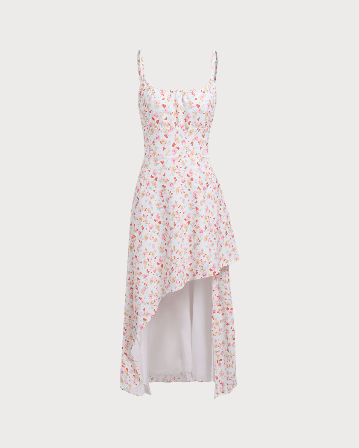 Sueña Pembe Çiçekli Drapeli Slip Midi Elbise