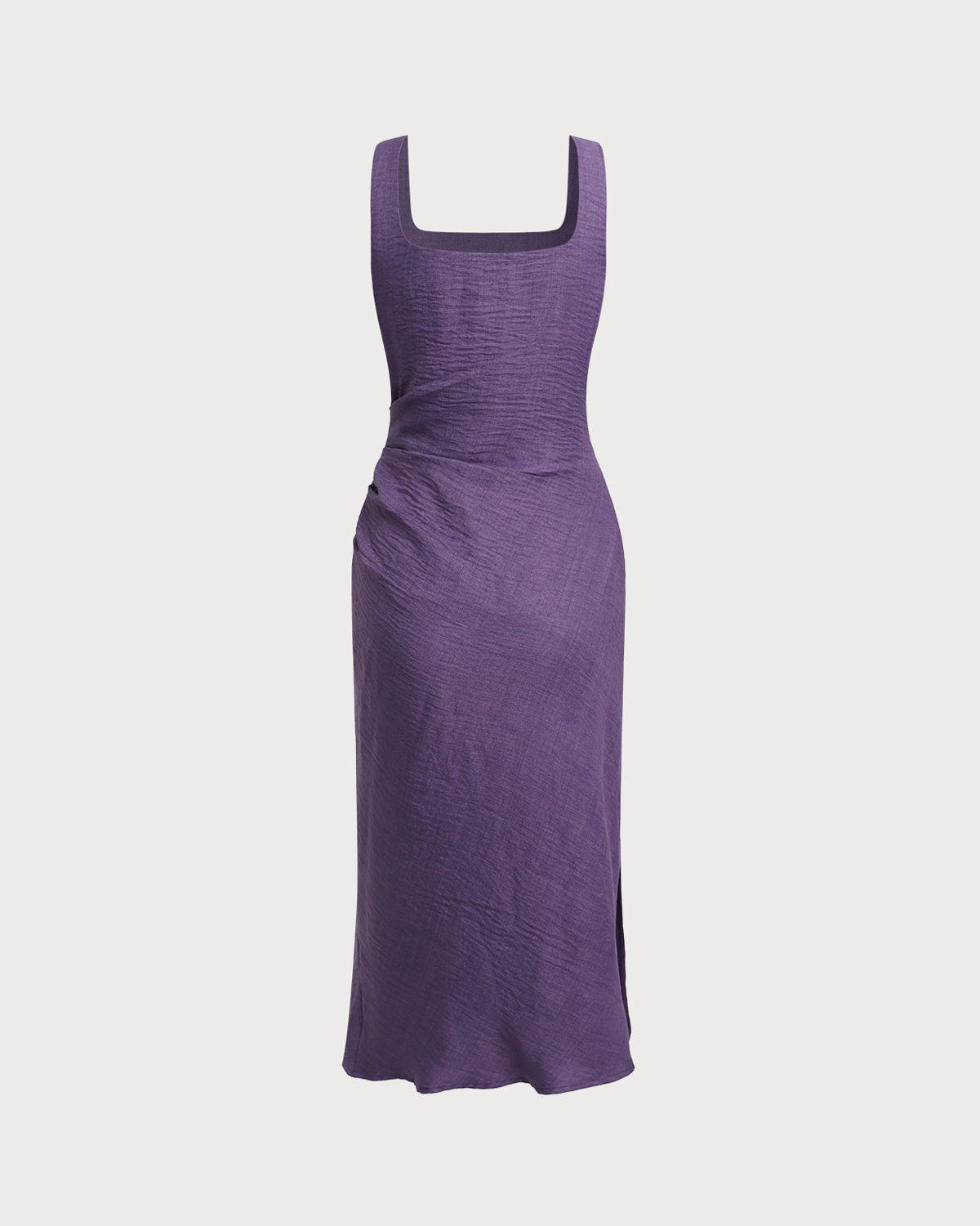 Sueña Mor Kare Yaka Slip Midi Elbise