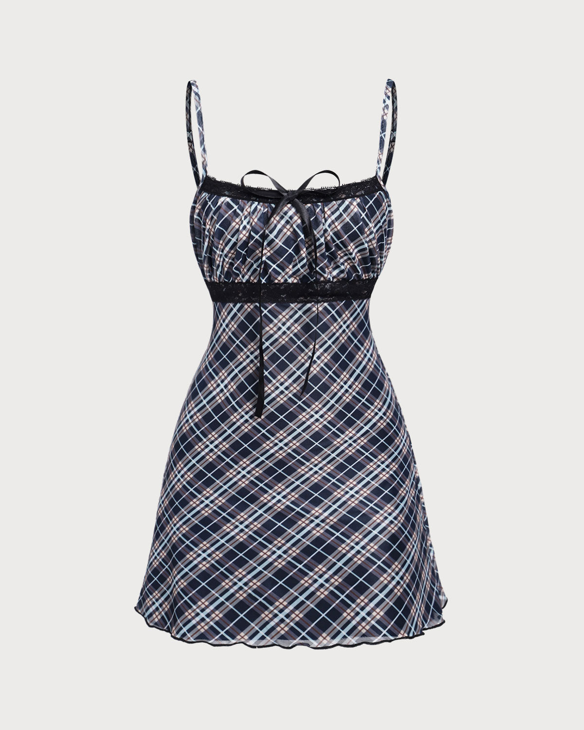 Sueña™ Siyah Çizgili Slip Mini Elbise