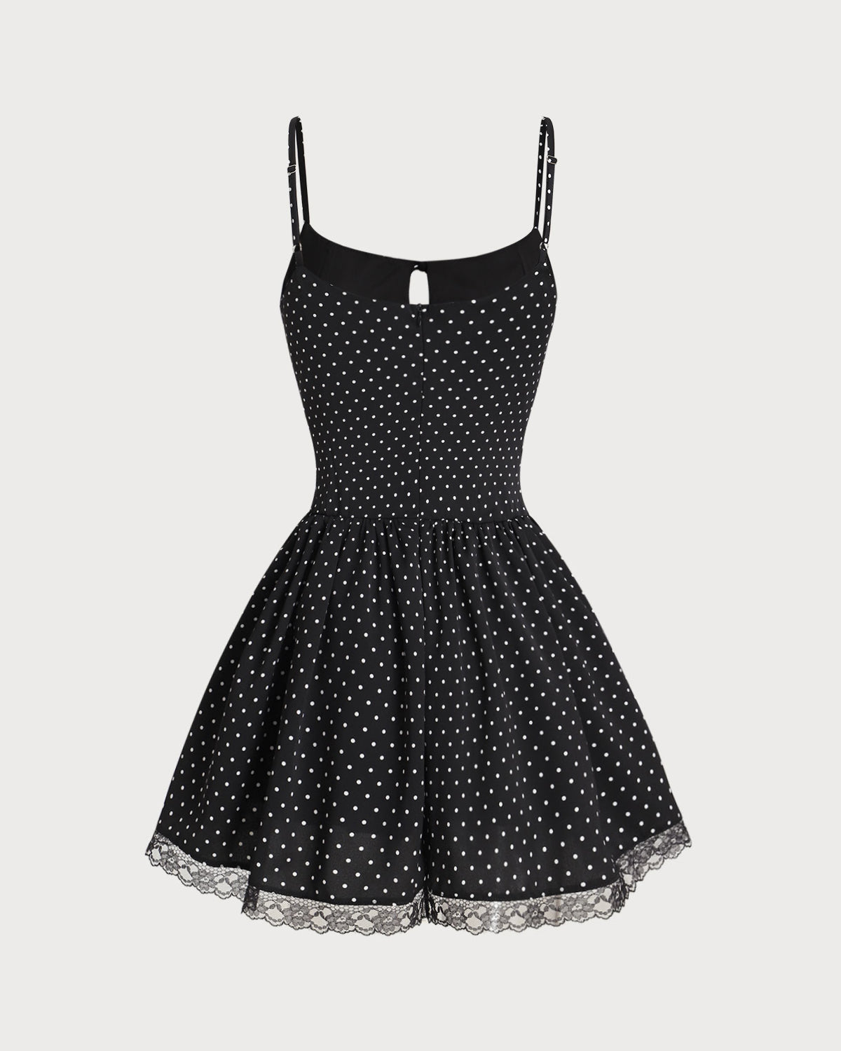 Sueña™ Siyah Puantiyeli Slip Mini Elbise
