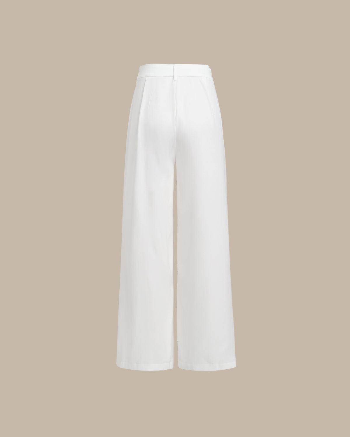 Sueña™ Beyaz Buruşuk Düz Pantolon