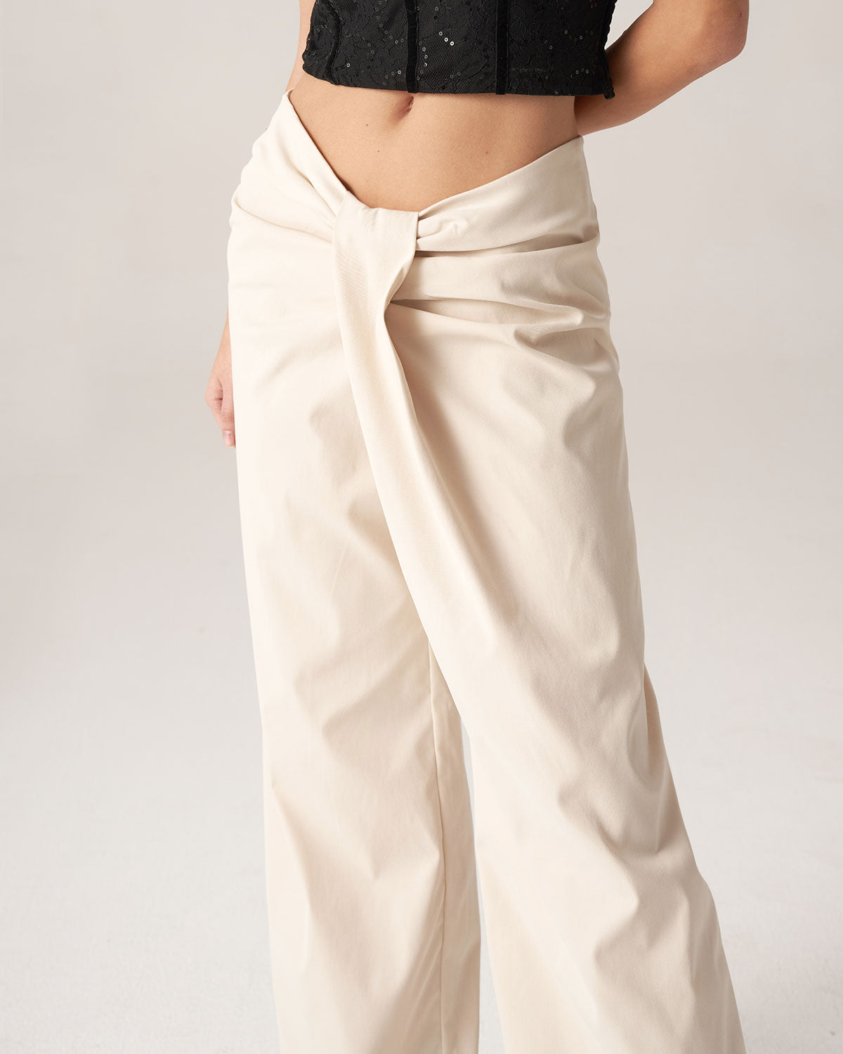 Sueña™ Bettydress-Beyaz Pileli Geniş Paça Pantolon