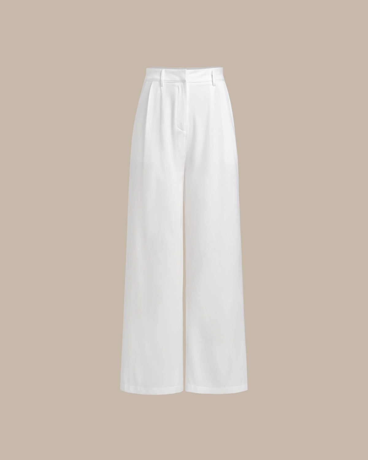 Sueña™ Beyaz Buruşuk Düz Pantolon