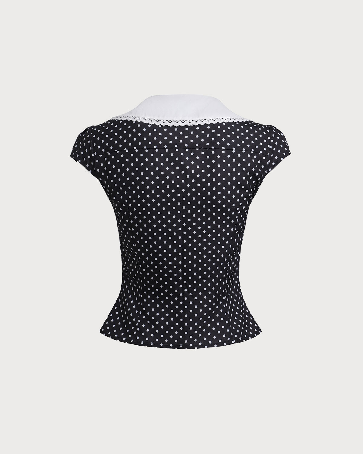 Sueña™ Siyah Polka Noktalı Kısa Kollu Gömlek