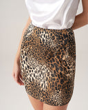 Sueña Bettydress-Kahverengi Leopar Mini Etek
