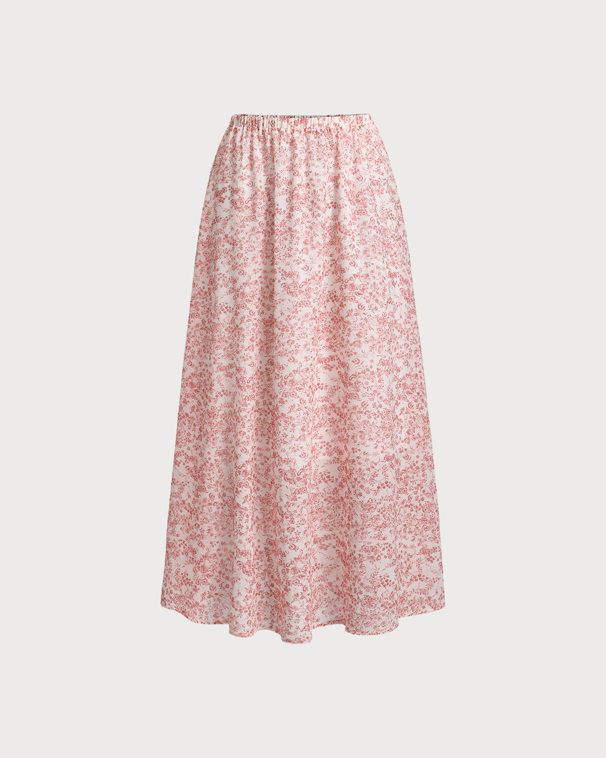 Sueña™ Pembe Çiçekli Beli Lastikli Kloş Etek