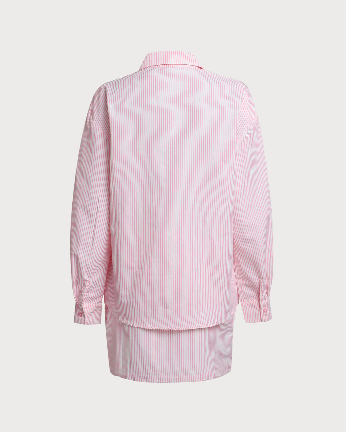 Sueña™ Pembe Çizgili Gömlek Etek Takımları