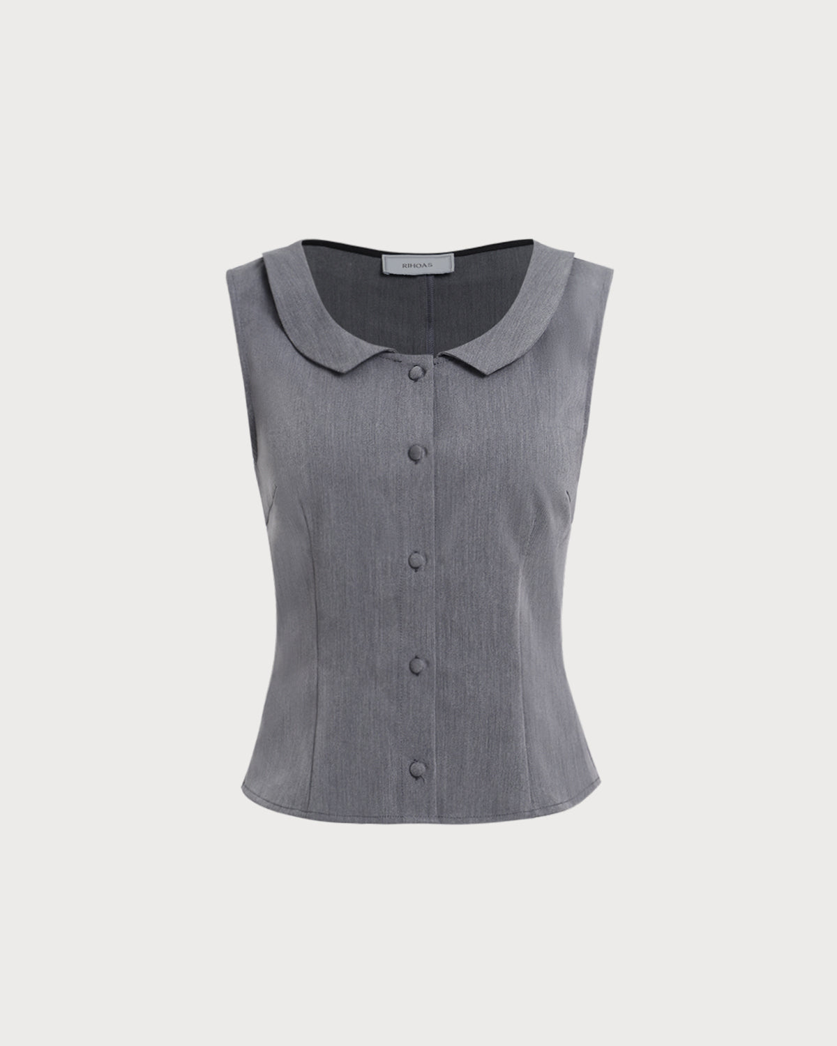 Sueña™ Gri Yaka Düğmeli Tank Top