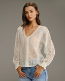 Kayısı V Yaka Büzgülü Bluz