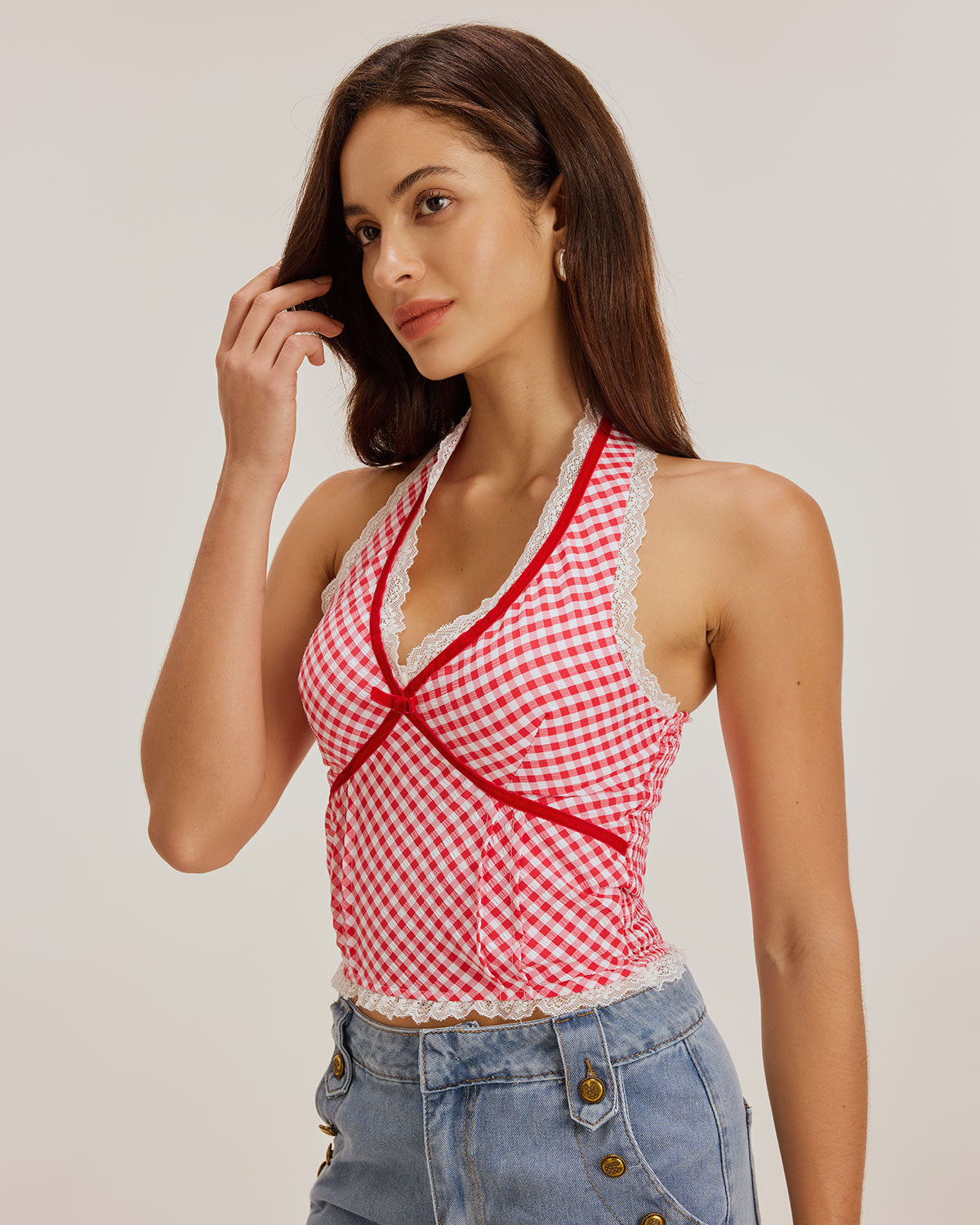 Sueña™ Kırmızı Kareli Askılı Tank Top