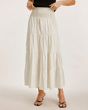 Kayısı Rengi Büzgülü Volanlı Katmanlı Etek